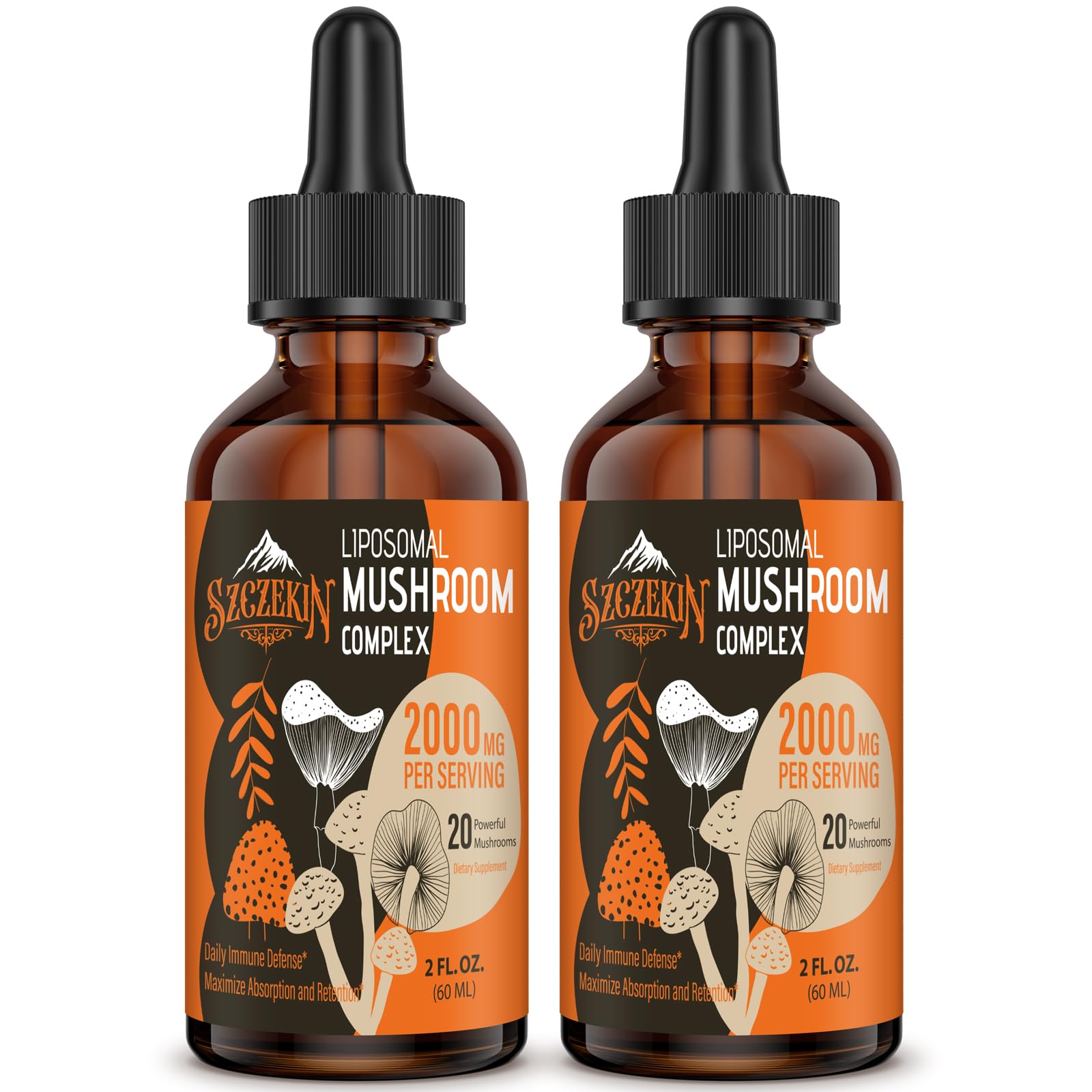 Gouttes liposomales SZCZEKIN dans une bouteille, absorption améliorée pour le soutien immunitaire.