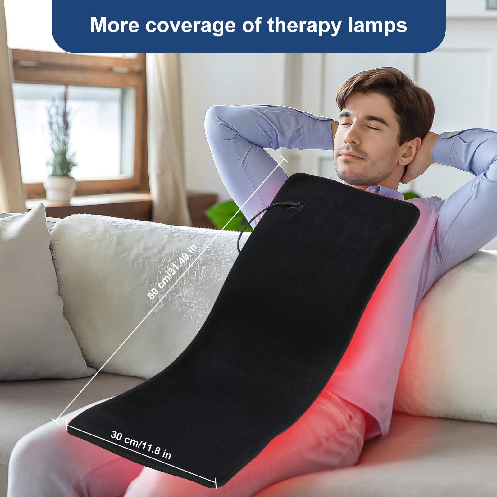 SZDGGZ tapis thérapie lumière infrarouge 850nm apaise les tensions et favorise le repos.