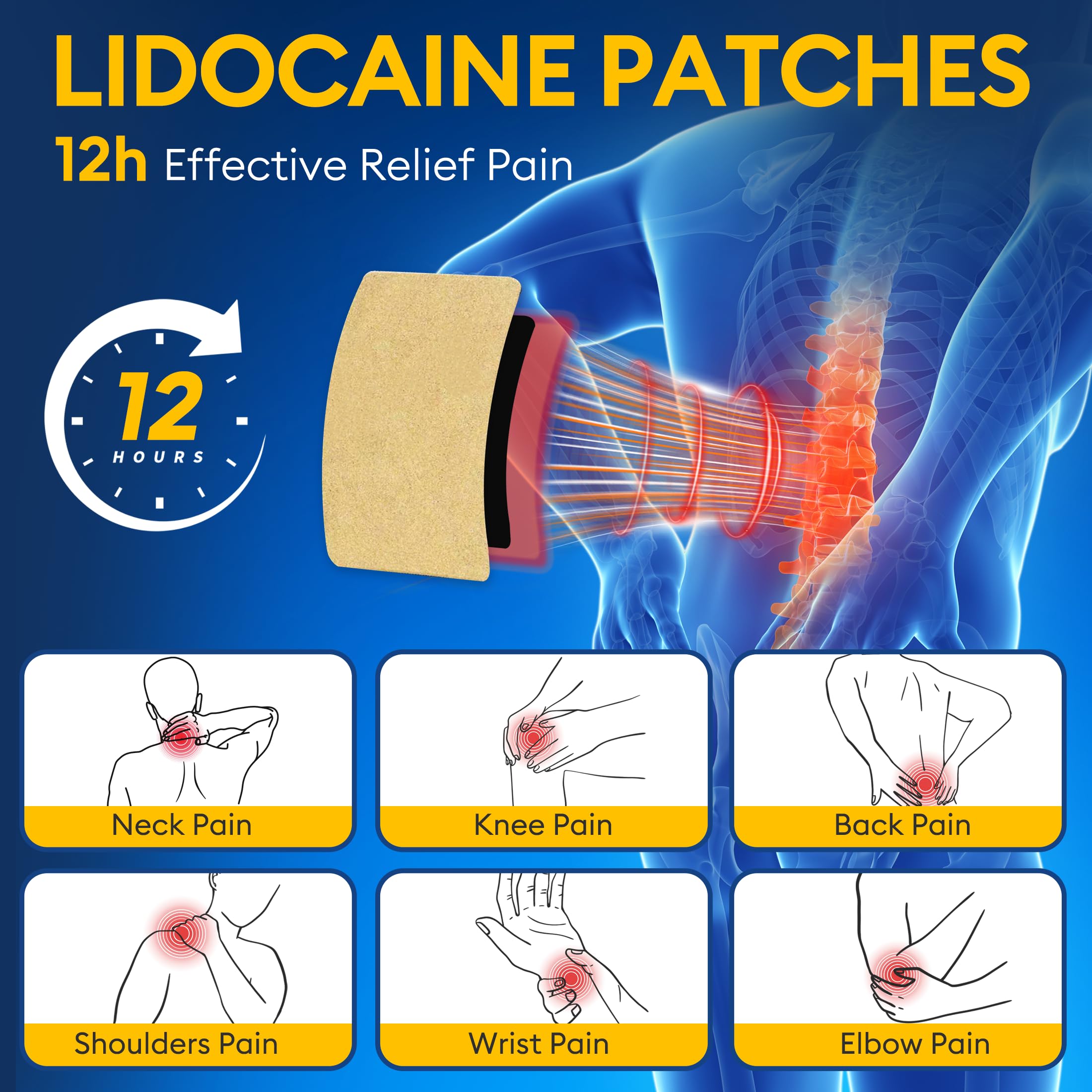 SZLGANG patch lidocaïne dos soulagement ciblé des douleurs dorsales.