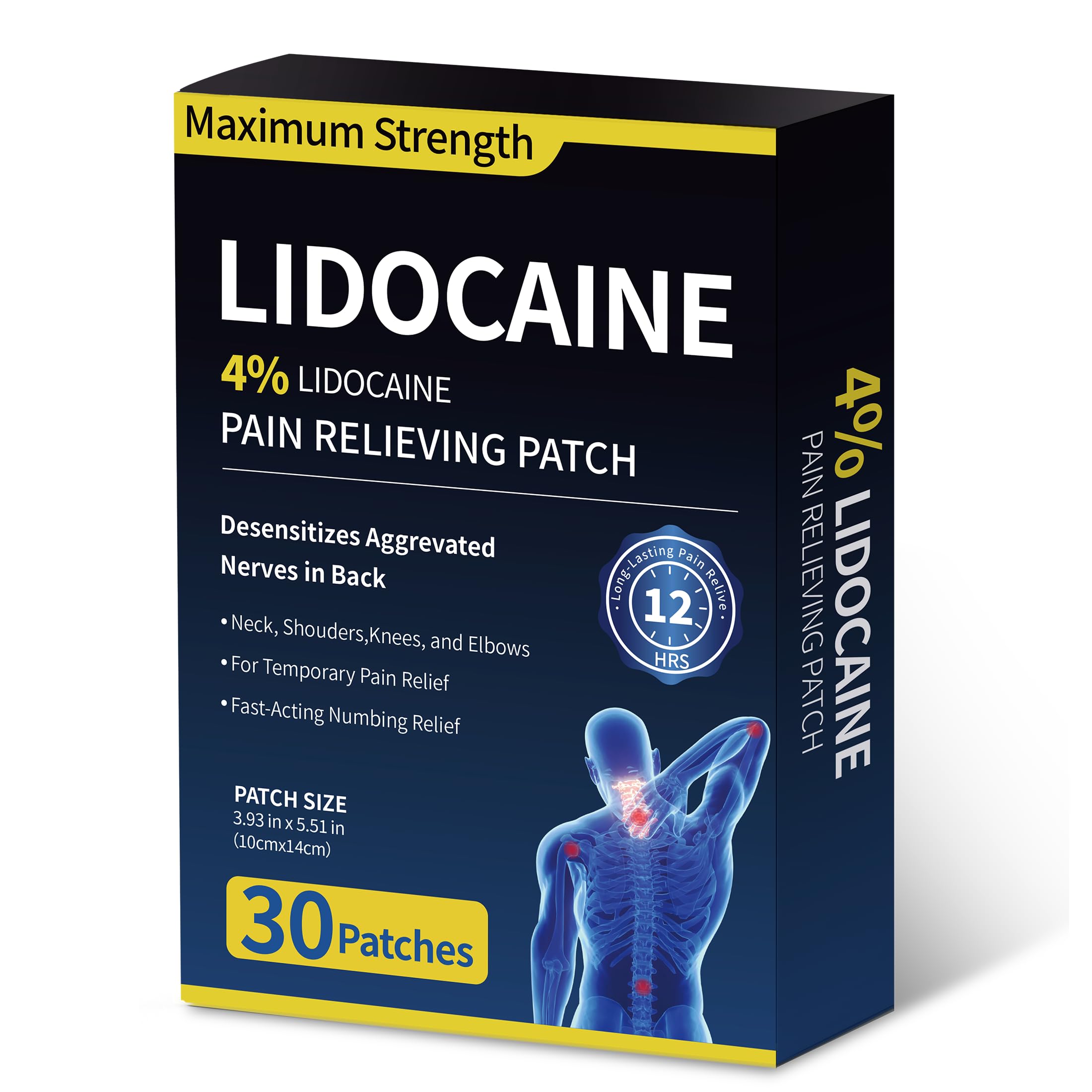 SZLGANG patch lidocaïne emballage pratique et prêt à l'emploi pour soulager les douleurs localisées.