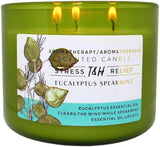 Bougie T&H Eucalyptus Menthe Poivrée à 3 mèches pour diffusion homogène.