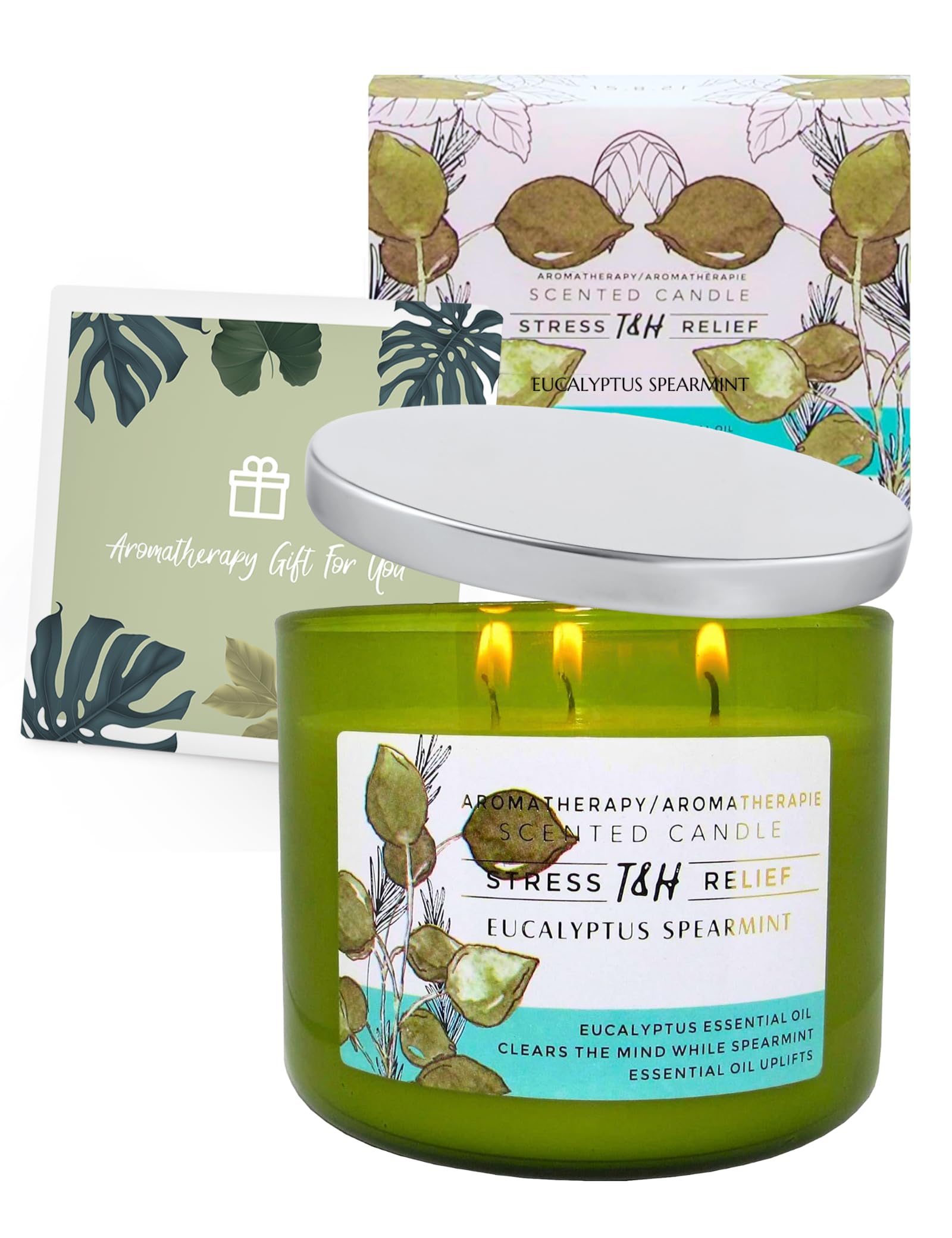 Cadeau élégant T&H Eucalyptus Menthe Poivrée, prêt à offrir.