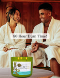 Couvercle métallique sur la bougie T&H Eucalyptus Menthe Poivrée pour rangement élégant.