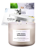 Bougie T&H Lime Basil Mandarin brûle proprement grâce à la cire de soja et mèches coton