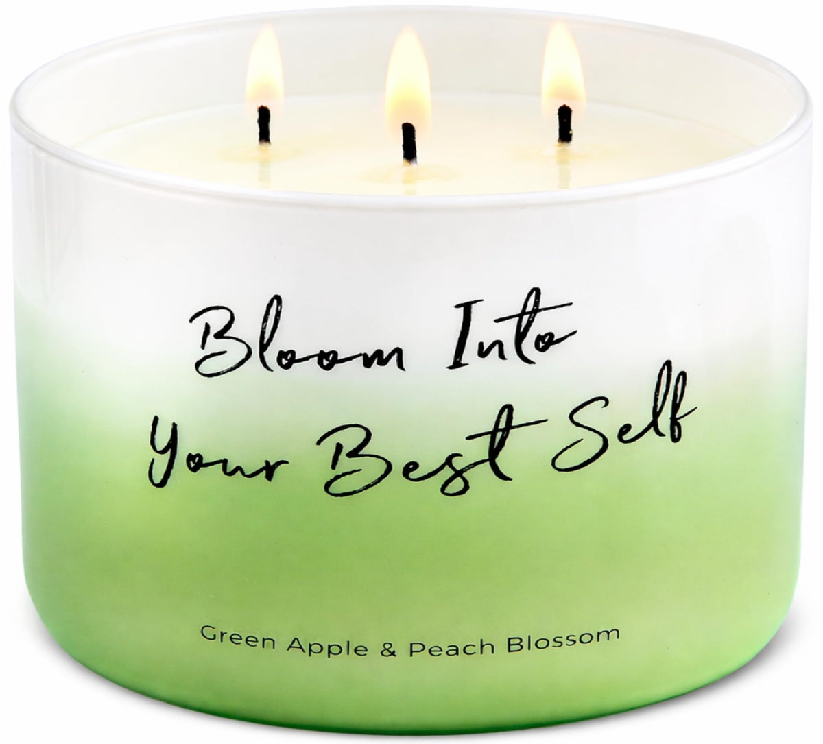Bougie T&H 3 mèches pomme verte et pèche, énergie et fraîcheur pour votre pièce.