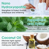 Tablettes dentifrice menthe naturelle offrant haleine fraîche après utilisation.