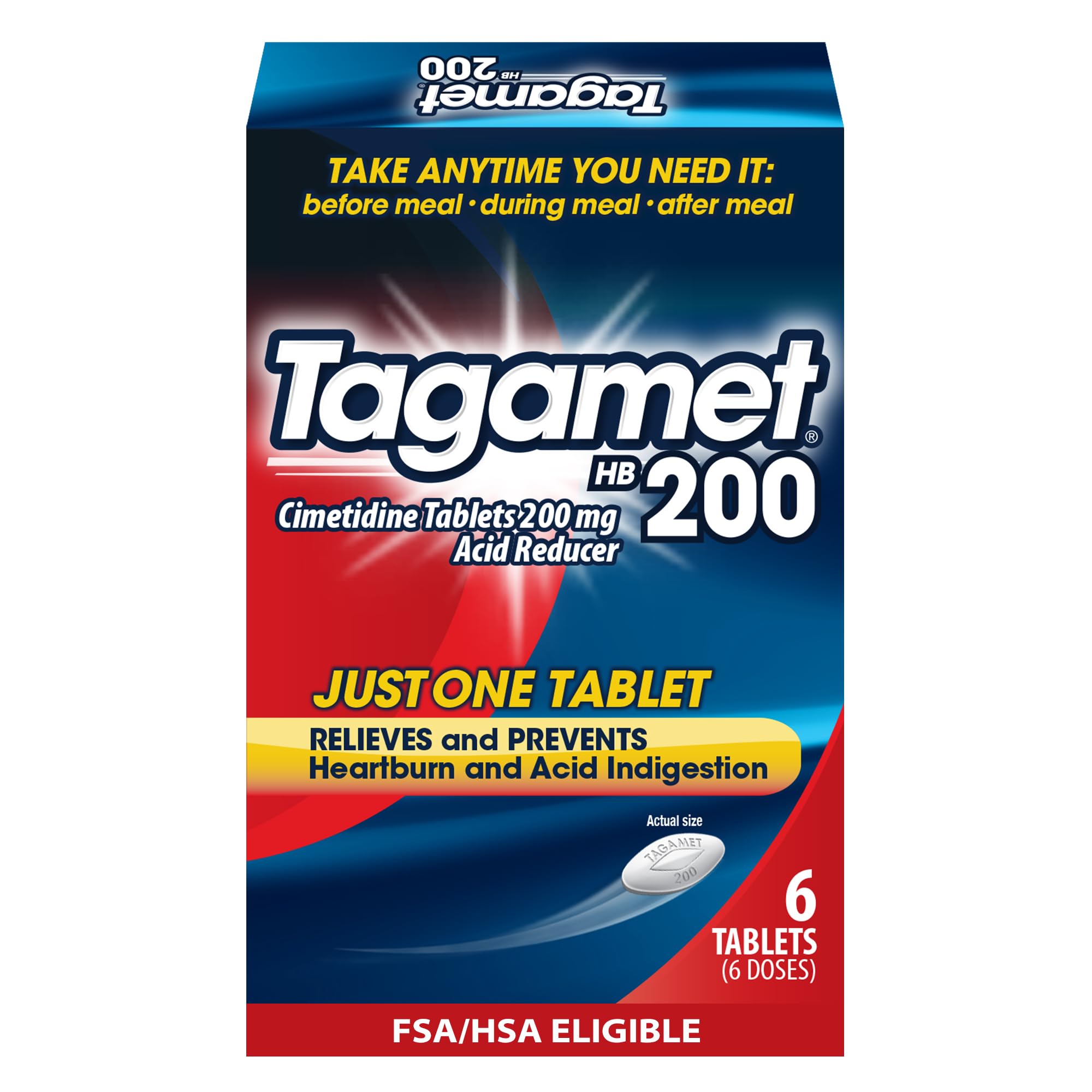 Tagamet HB 200 mg – bouteille visible, prévient et soulage les brûlures d'estomac.
