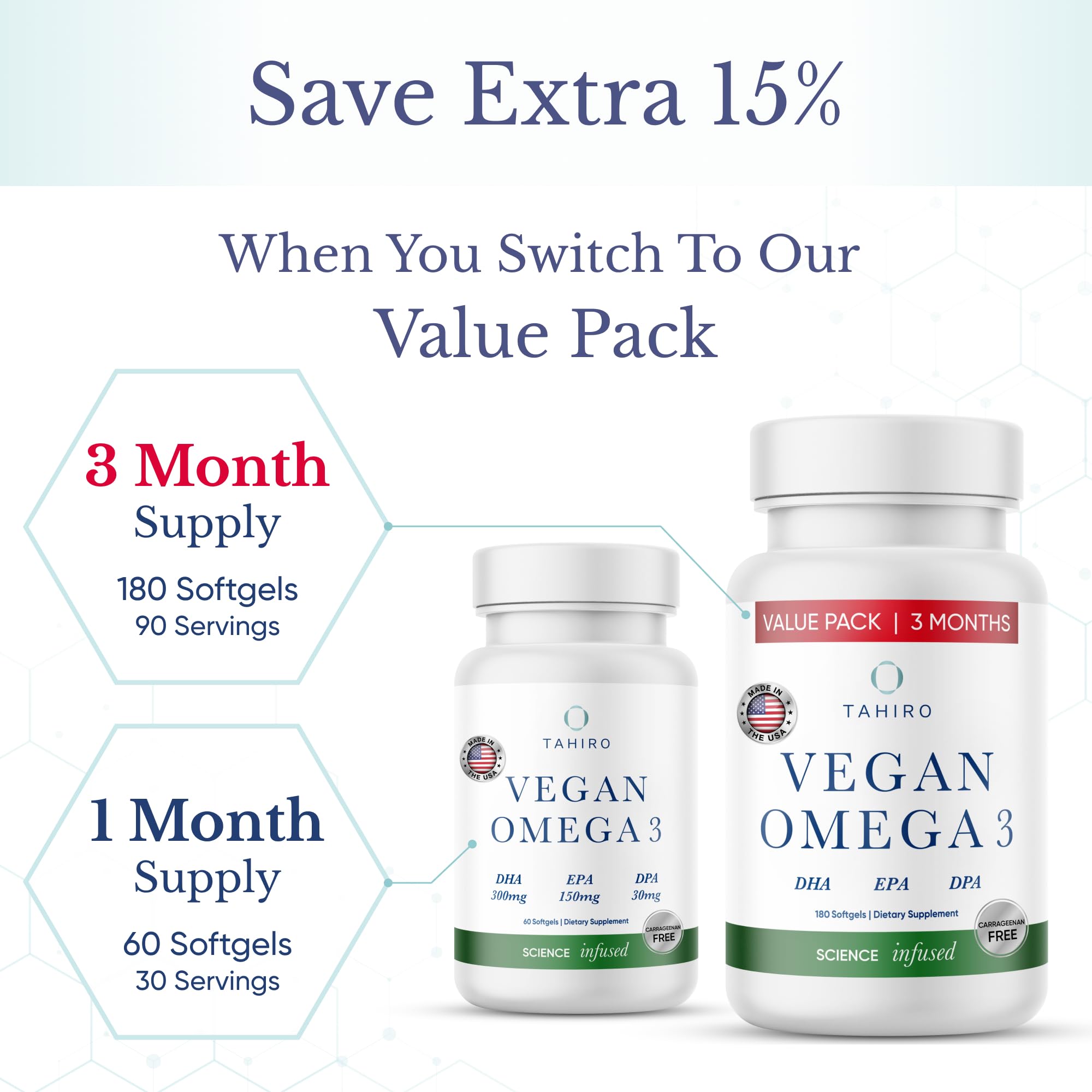Fabrication aux États-Unis de Tahiro Omega-3, assurant traçabilité et qualité.