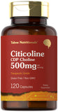 Tahoe Nutritionals Citicoline – capsules 500 mg pour un soutien cognitif potentiel.