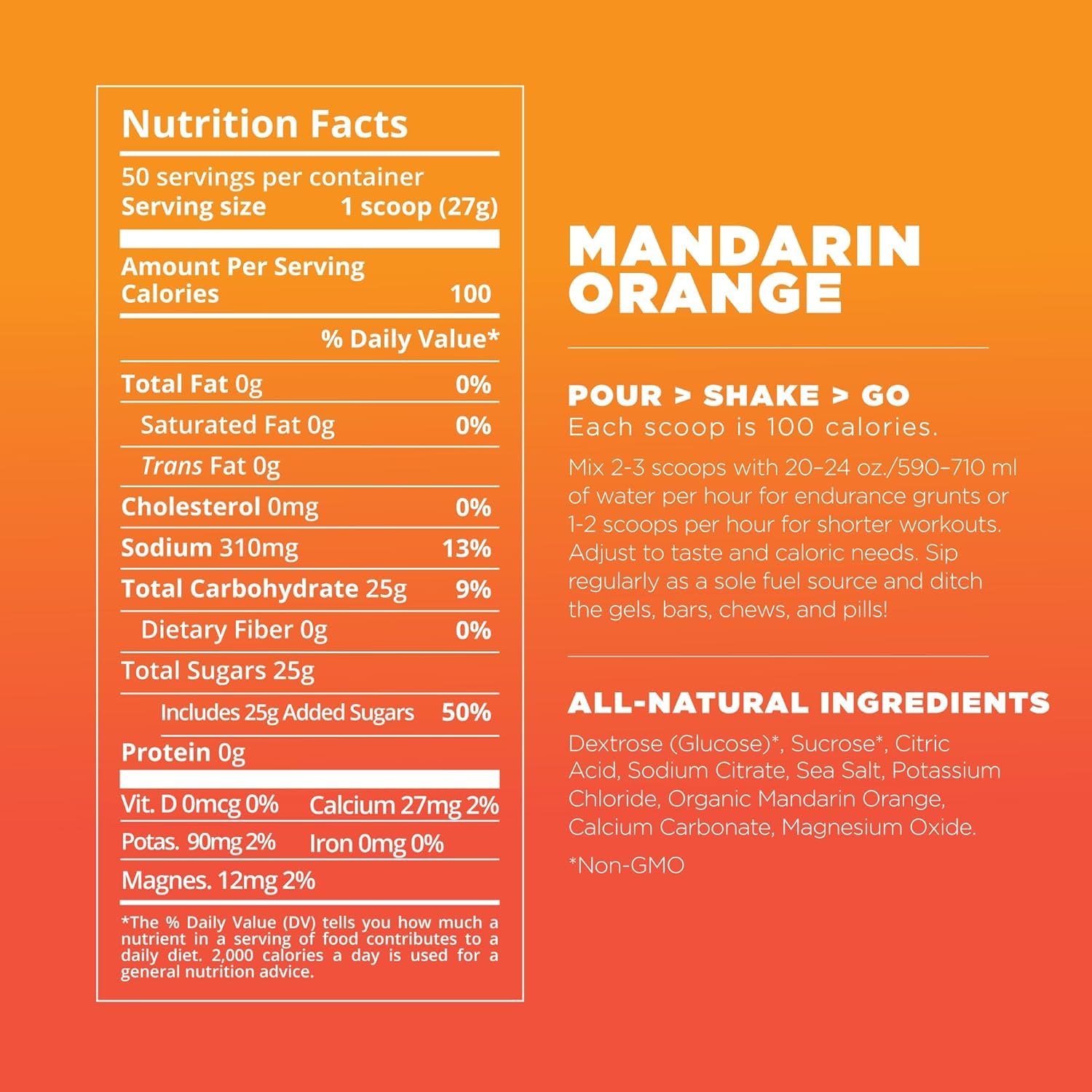 Tailwind Nutrition Endurance Fuel étiquette – informations nutritionnelles claires