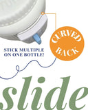 Take-n-Slide design mince serre la bouteille sans ajouter de volume.