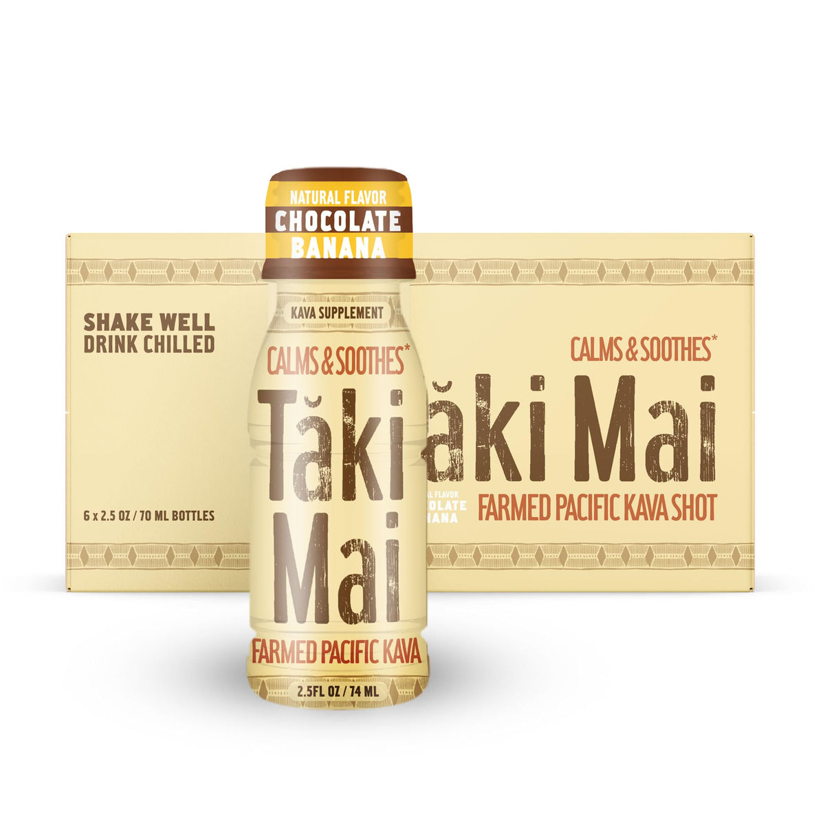 Taki Mai dose chocolat banane kava prête à boire dans une bouteille