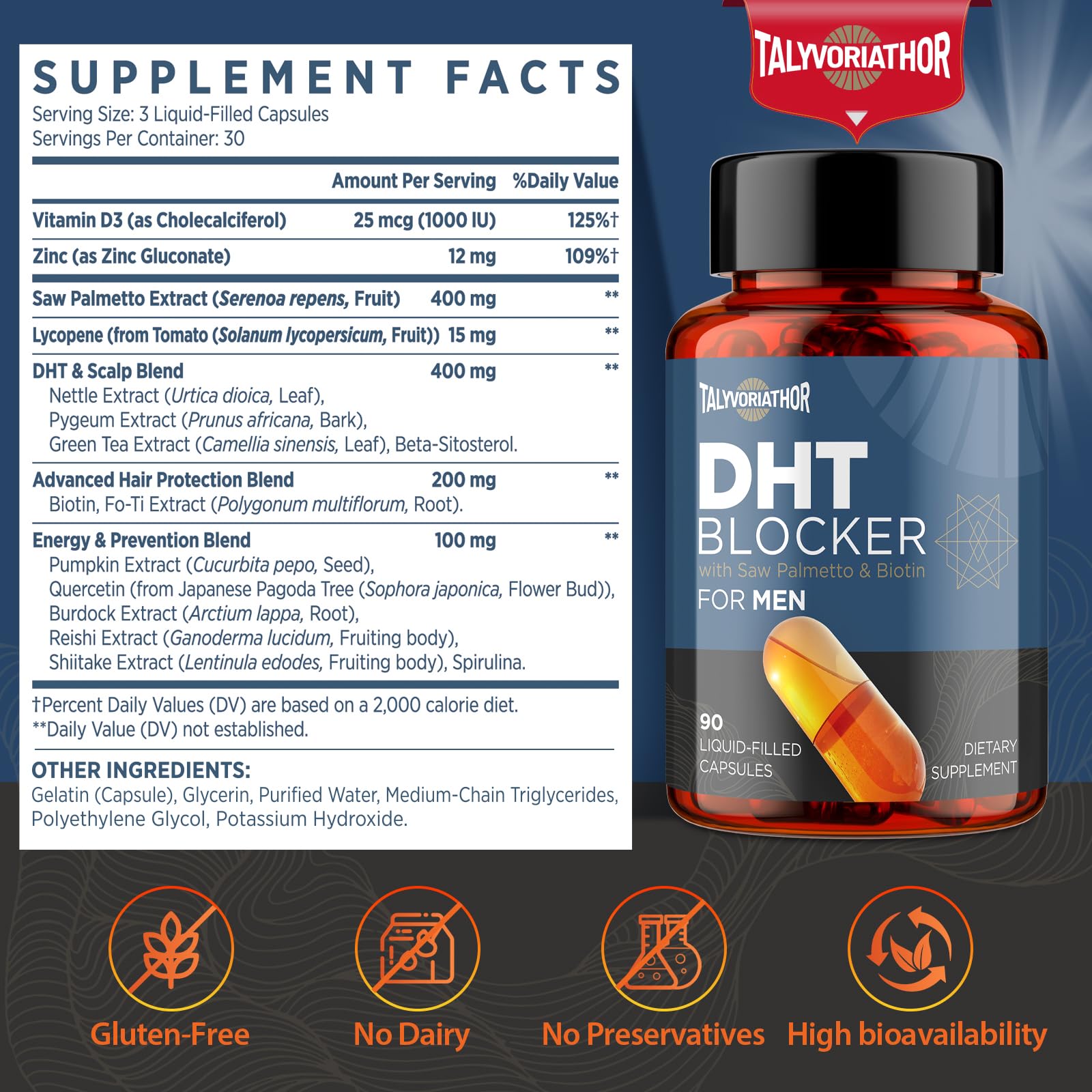 Capsules liquides Talyvoriathor pour absorption maximale et facilité d’utilisation.