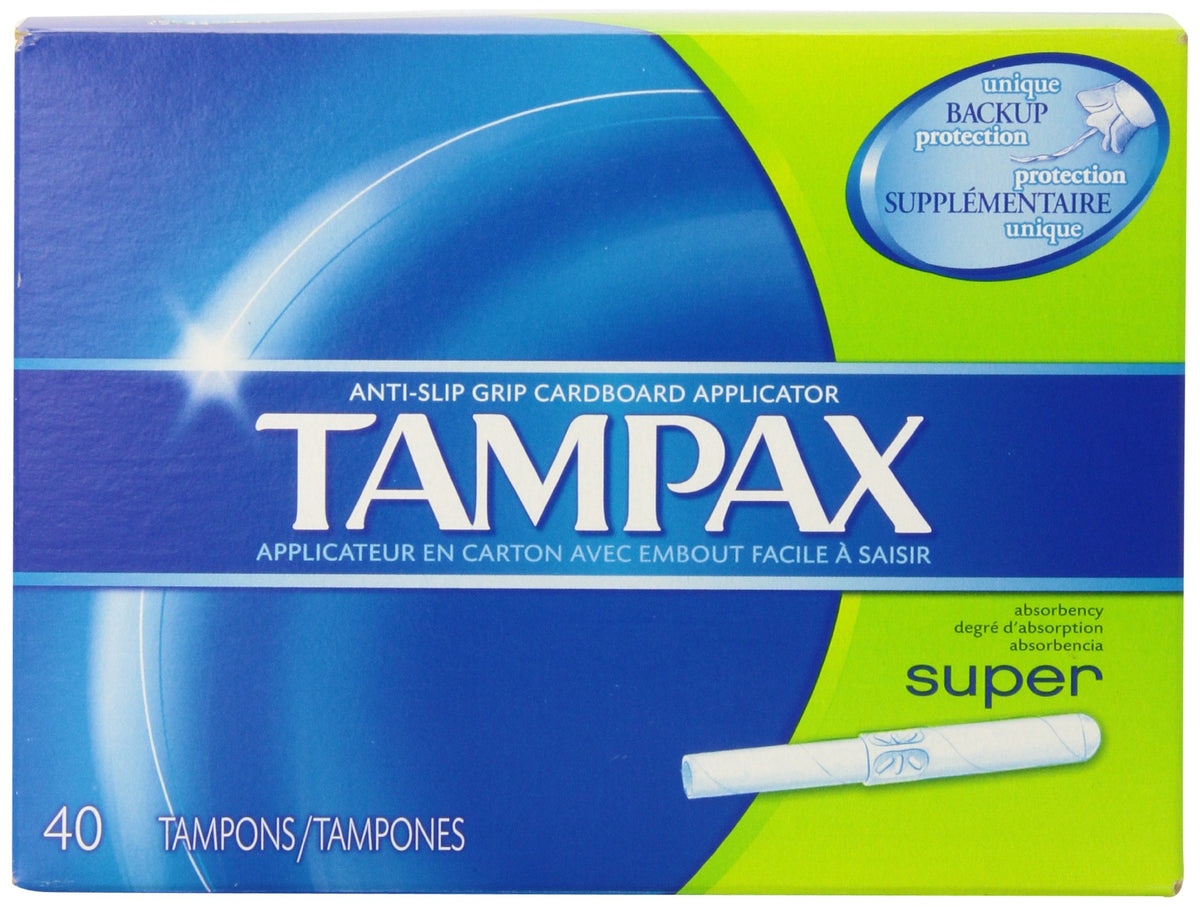 Tampon Tampax avec applicateur en carton anti-glisse facilitant l'insertion.