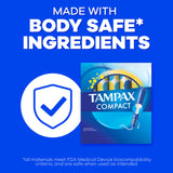 Protection quotidienne avec Tampax Compact Pearl lors de déplacements.