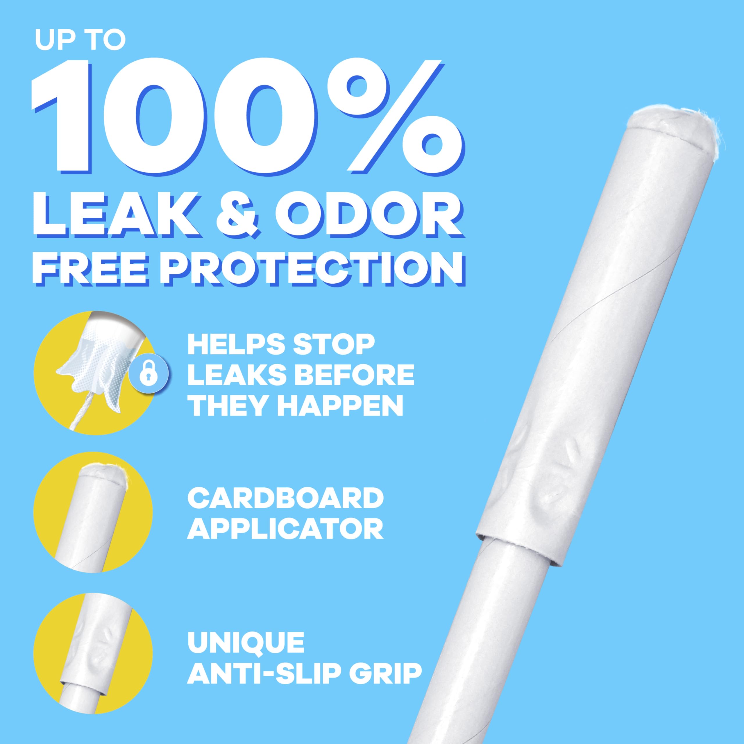 Tampax Jupe Anti-Fuite LeakGuard protège contre les fuites.