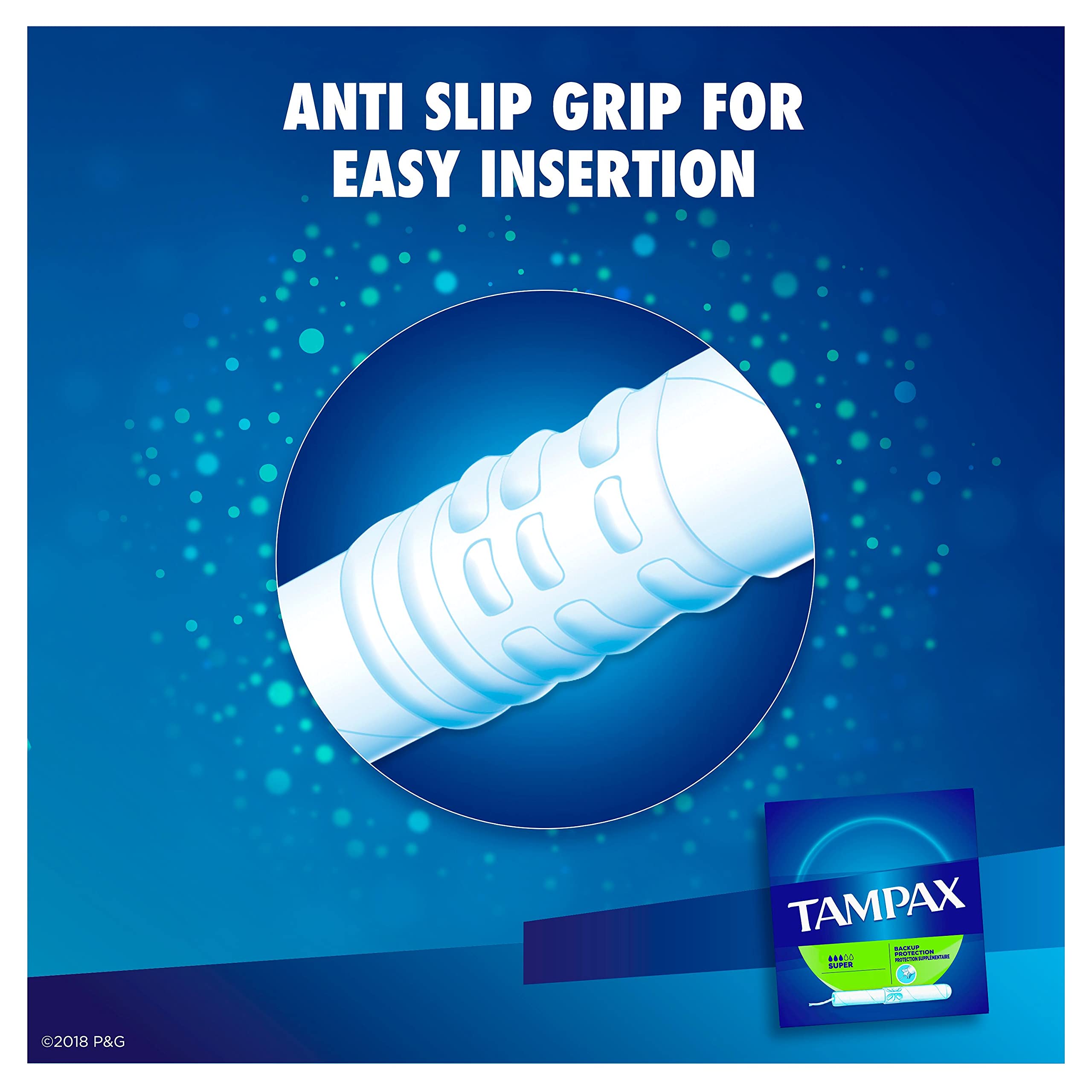 Emballage Tampax en 5 boîtes, rangement pratique et discret.