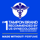 Emballage Tampax Pearl de 50 tampons prêt à l'emploi.