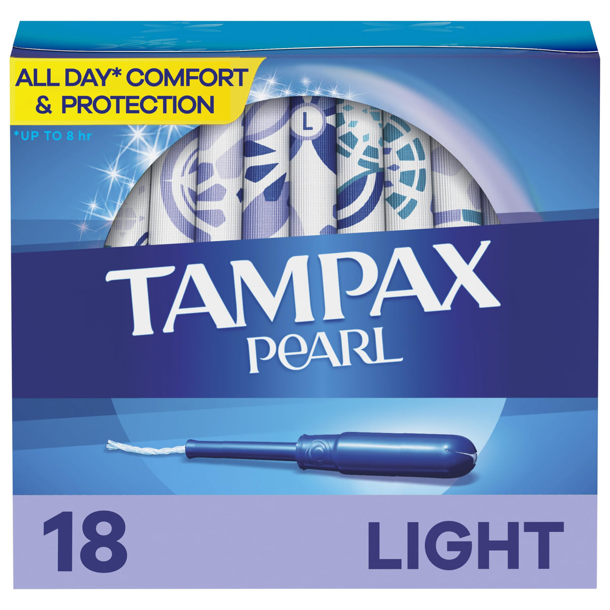 Tampons Tampax Pearl − application anti-glissement pour une insertion facile.