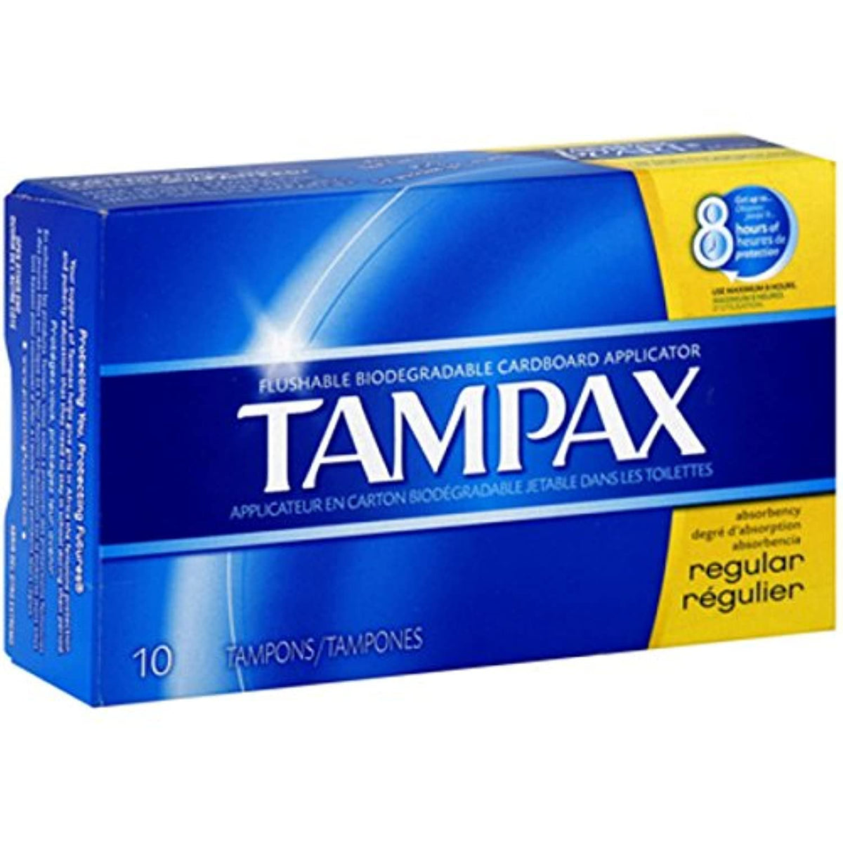 Tampax Regular tampons avec applicateur en carton jetable, usage simple