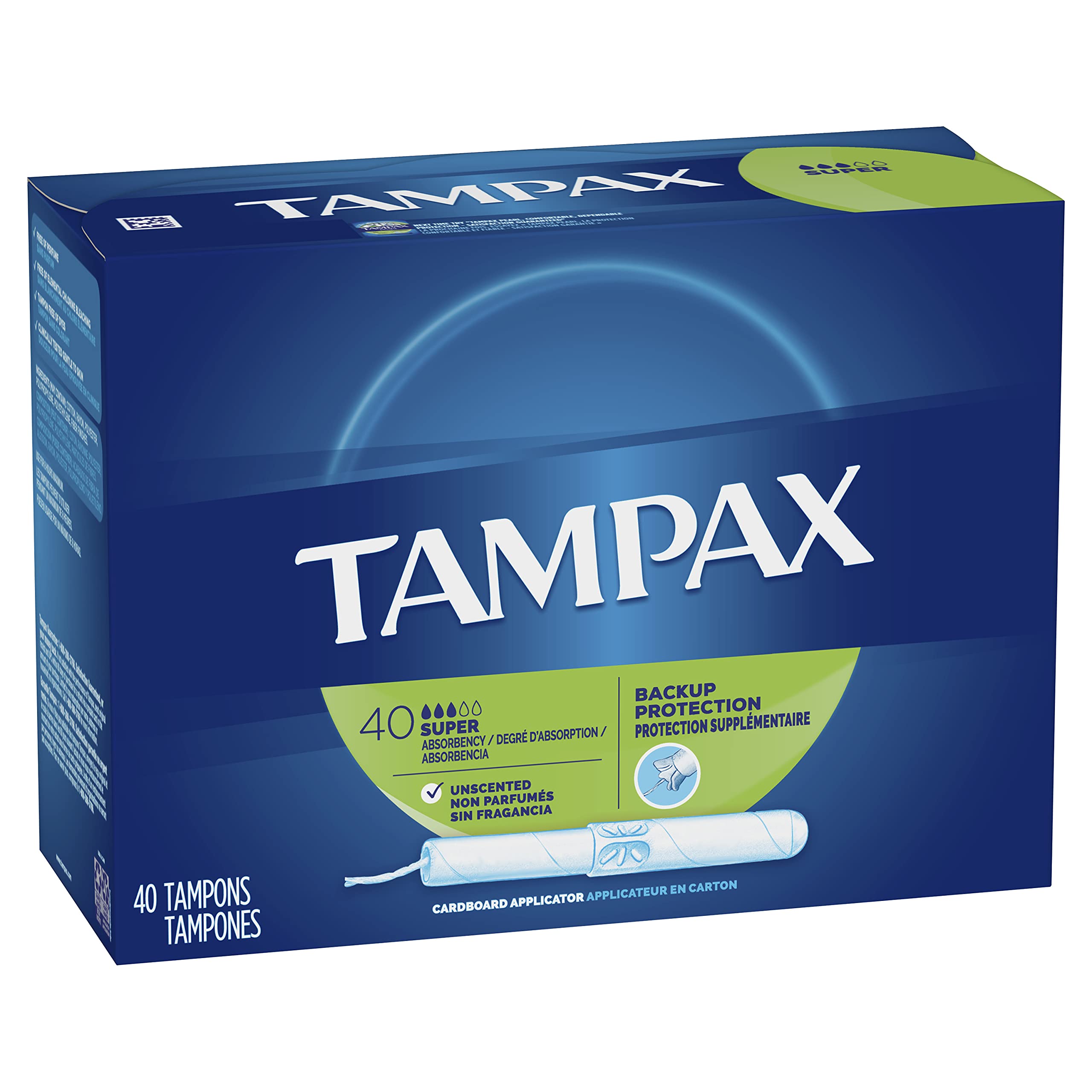 Tampons Tampax avec poignée antidérapante pour une insertion précise.