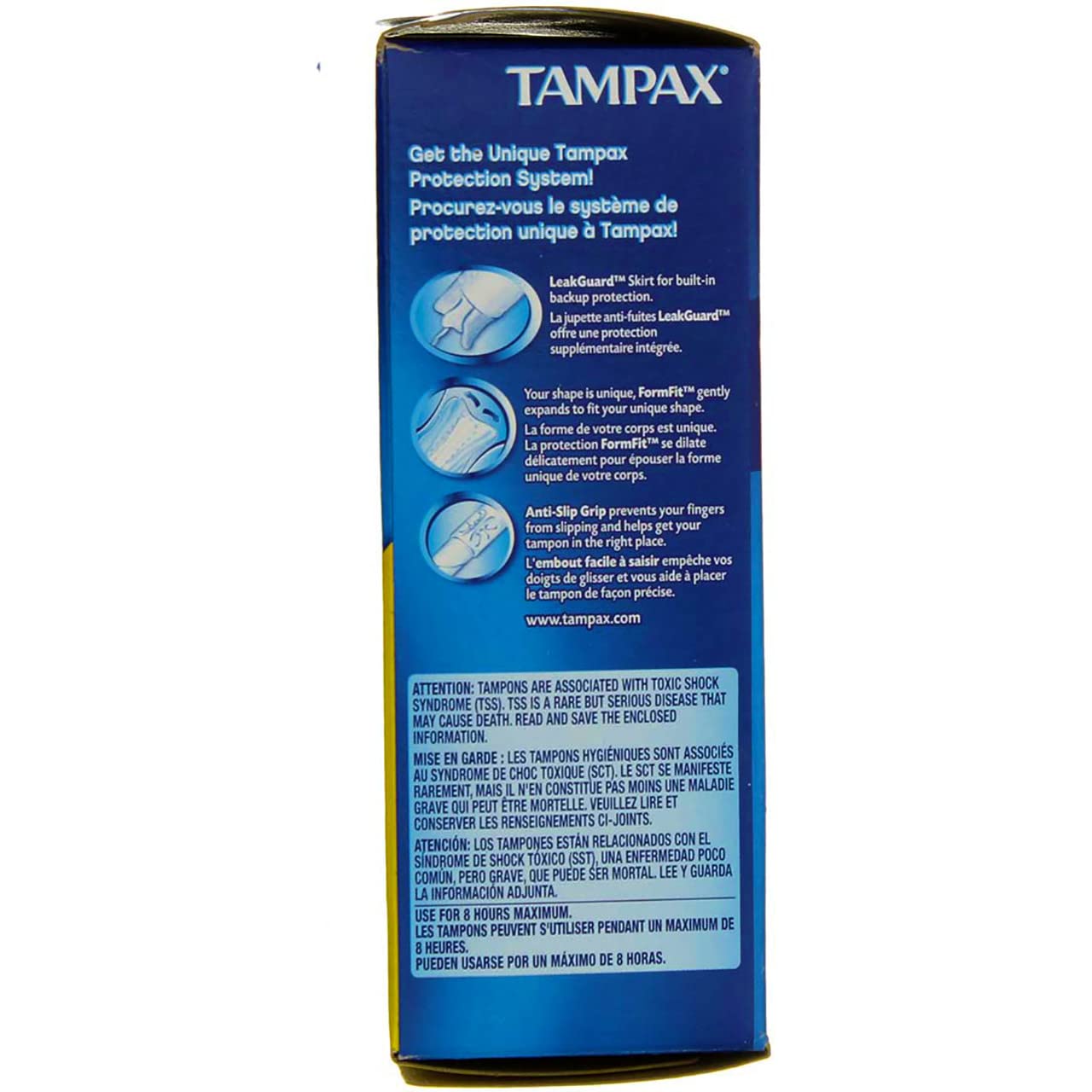 Tampon Tampax avec poignée anti-glissement pour une insertion précise.