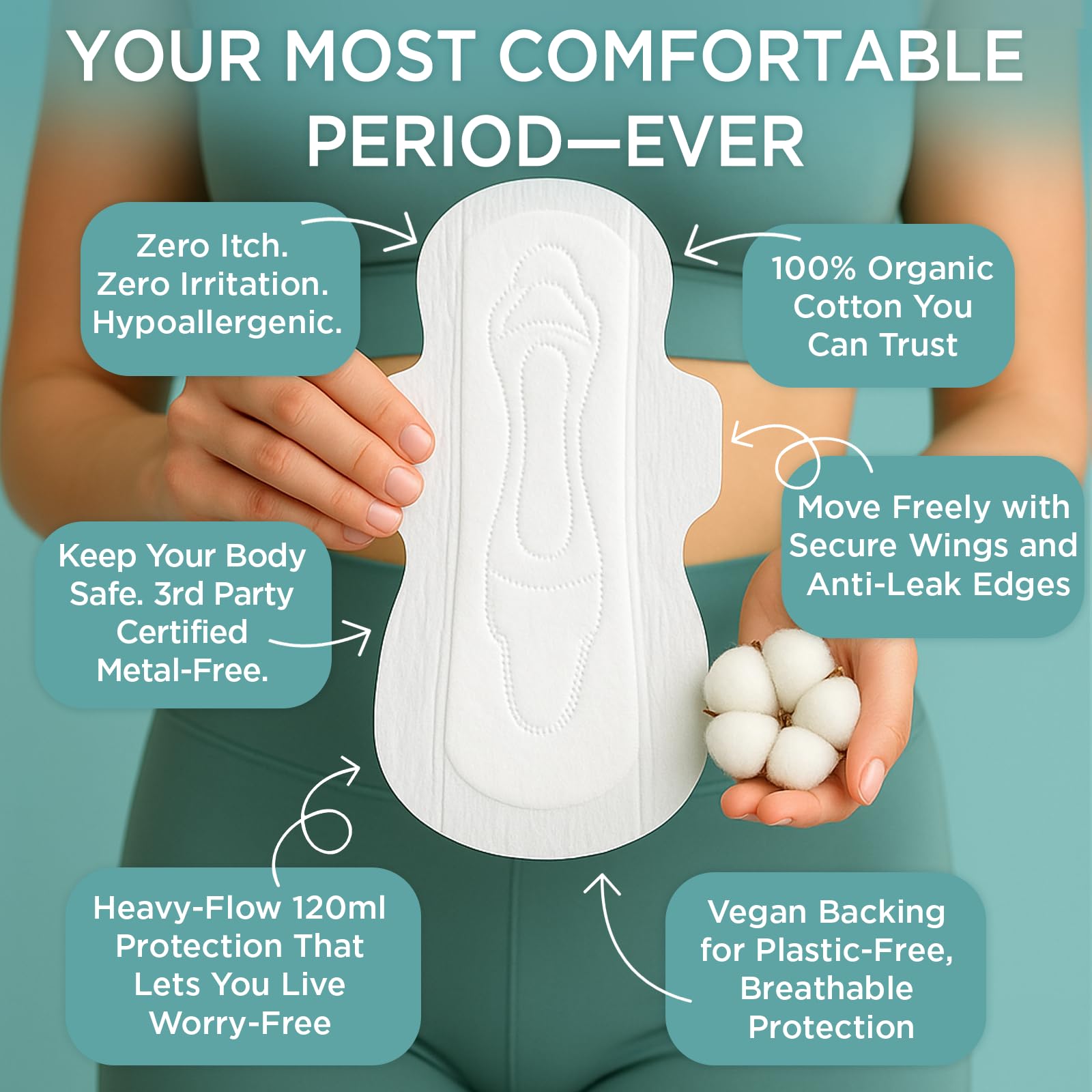 Tampon Tribe ailettes anti-fuite, protection renforcée pendant la nuit.