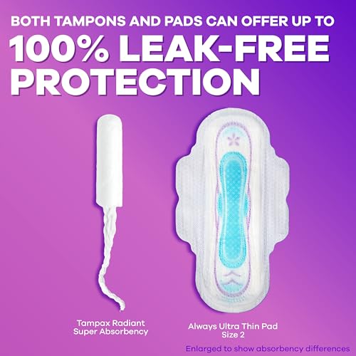 Tampons Tampax Radiant sans parfum adaptés à la sensibilité.