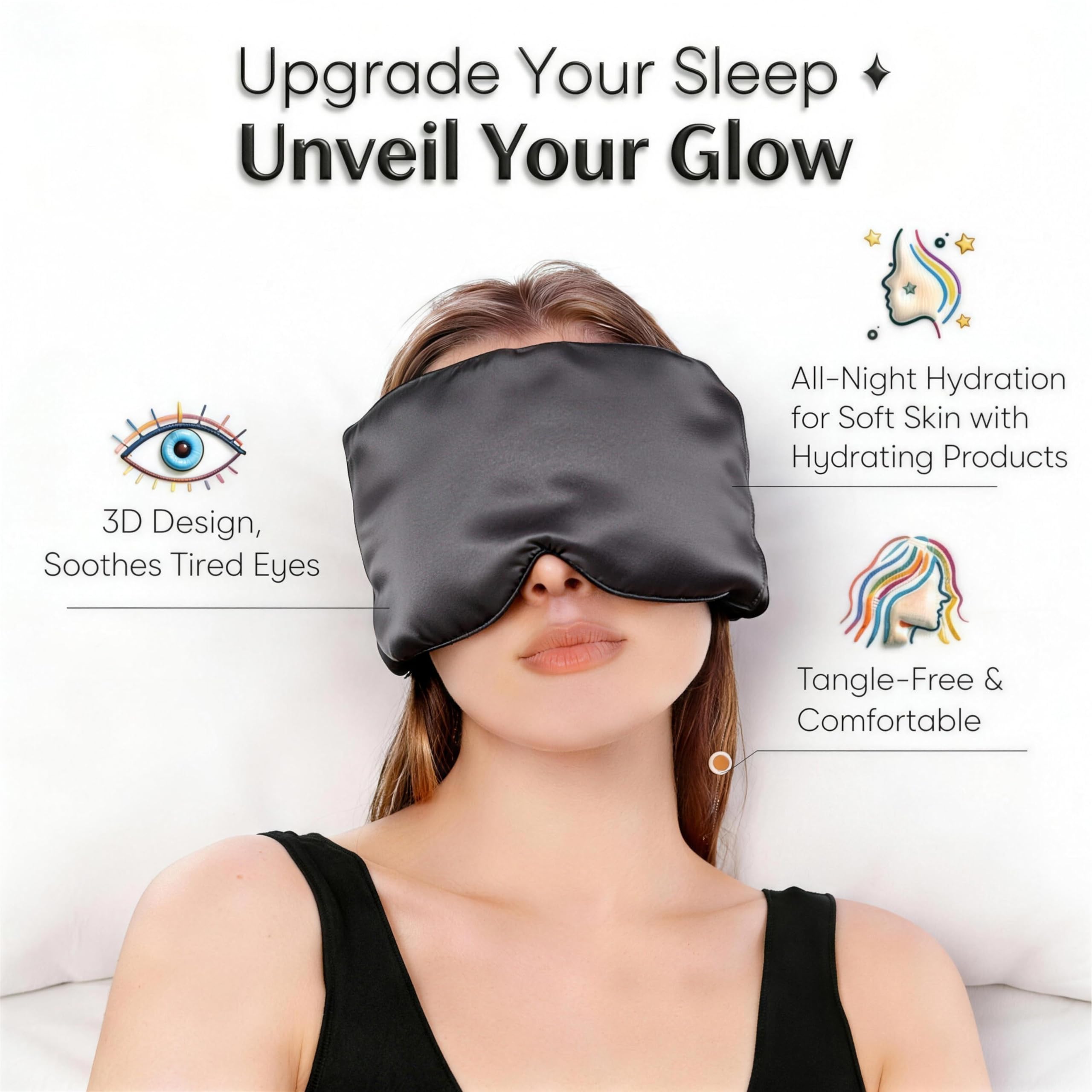 Masque Tangotok gris avec bande large reglable pour un ajustement sûr