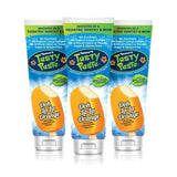Tanner's Tasty Paste orange-tube: goût doux et sans menthe pour encourager le brossage des enfants.