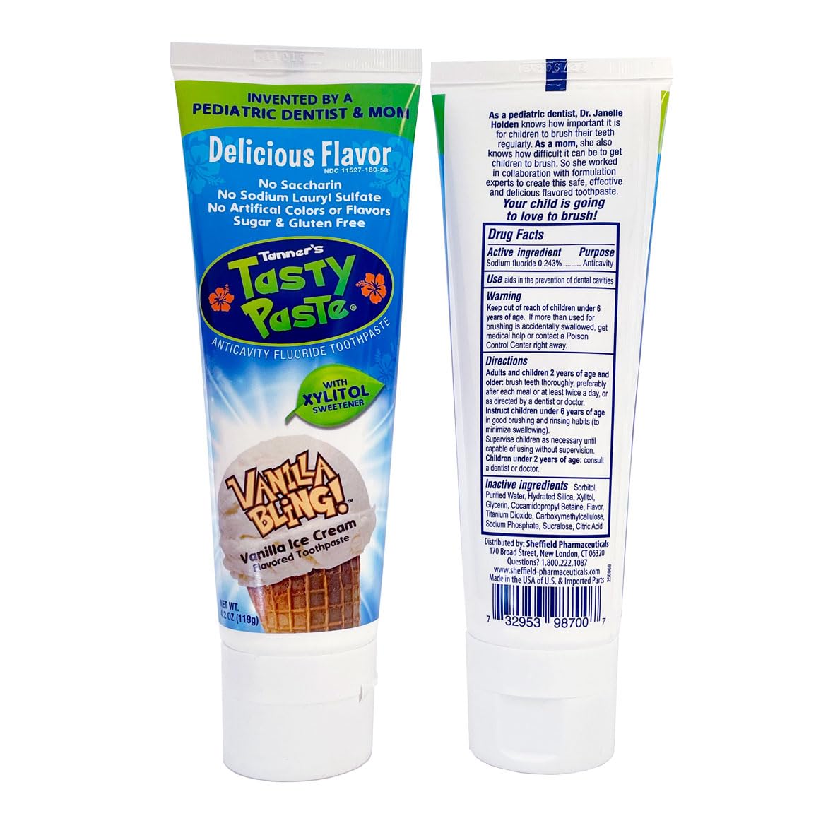 Tanner's Tasty Paste sans sucre et sans gluten, image rassurante pour parents.