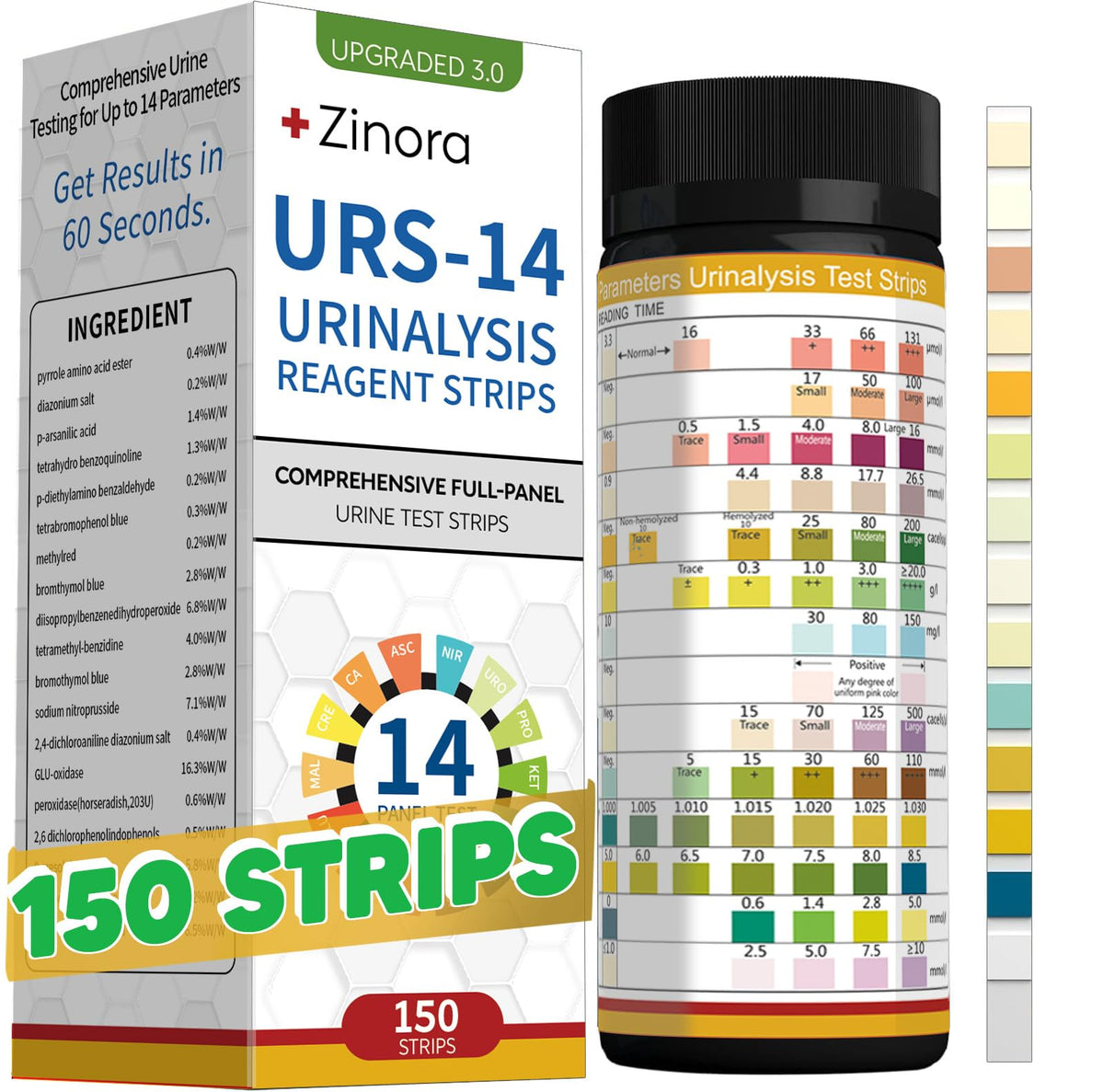 Boîte de bandelettes urinaires Tansozhe 150 tests pour dépistage pratique à domicile.