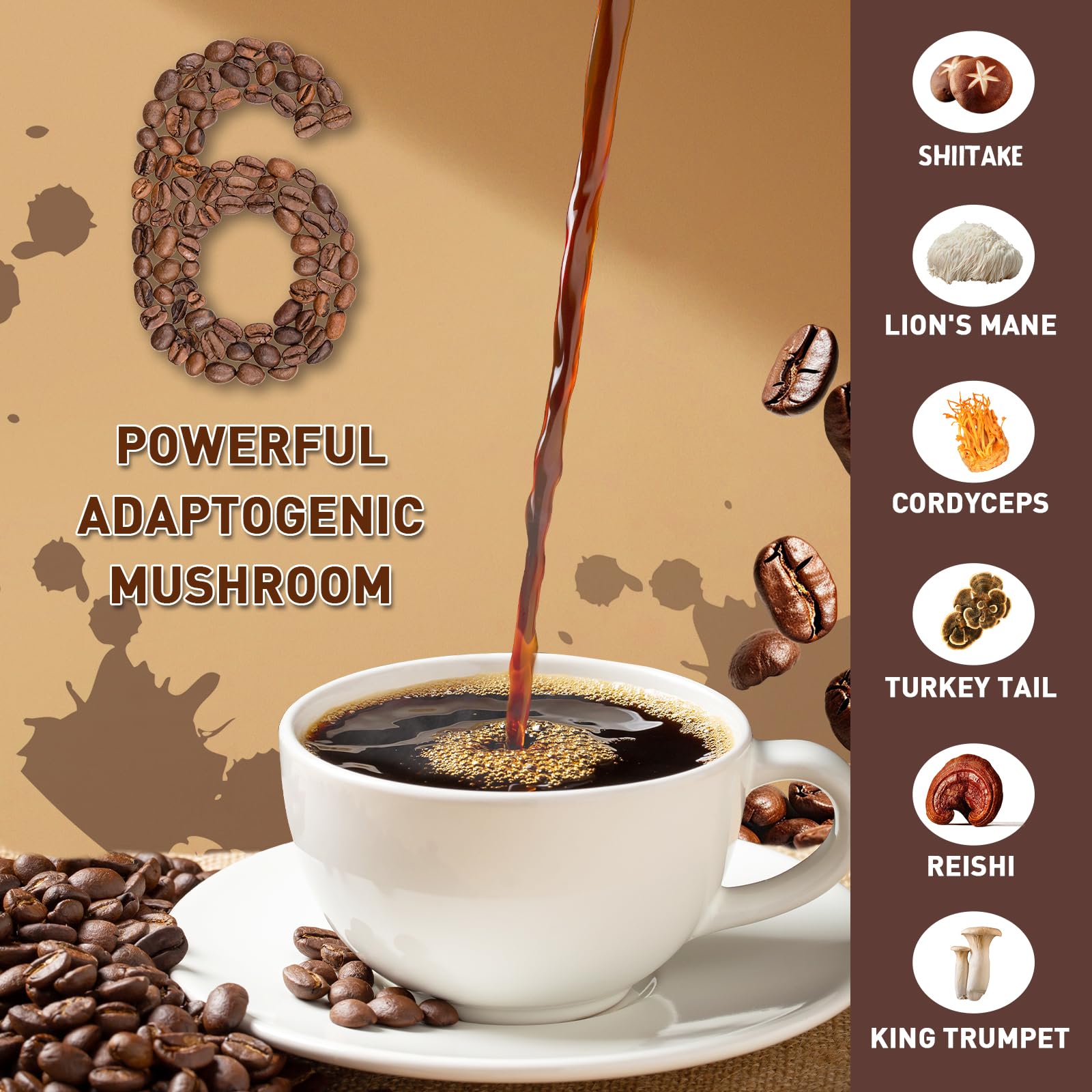TAOTERS Café Champignon Reishi: arôme doux et soutien potentiel donction immunitaire.