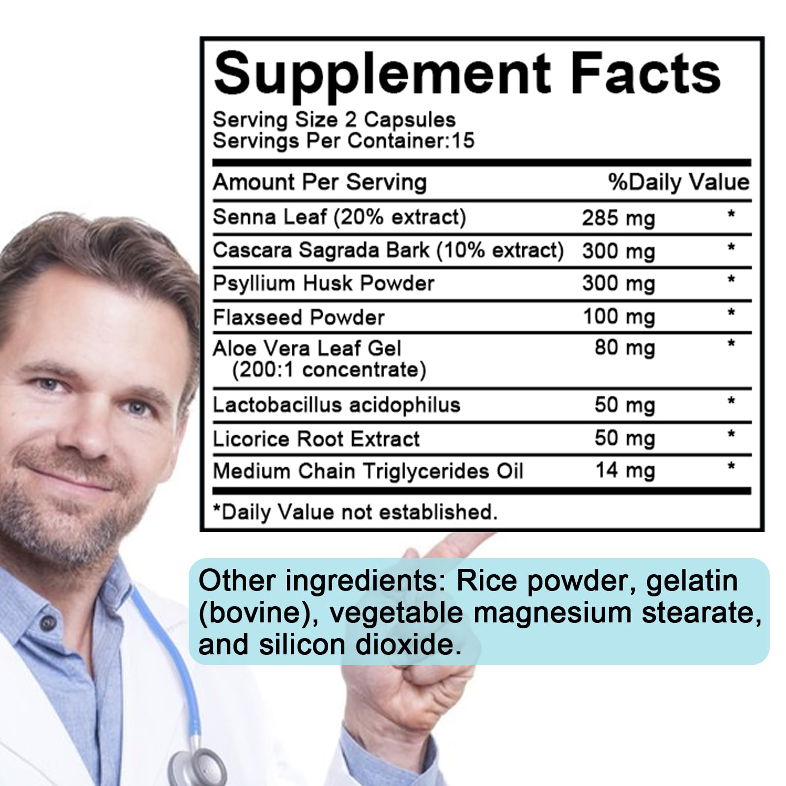 TAOTERS ingrédients naturels senna cascara psyllium: composants clés pour le soutien intestinal.