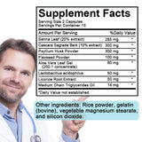 TAOTERS ingrédients naturels senna cascara psyllium: composants clés pour le soutien intestinal.