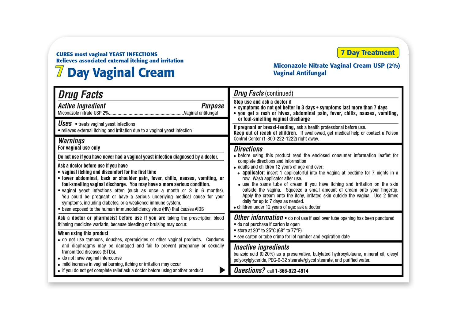 TARO Miconazole 7 crème vaginale 2% dans l'étui, emballage pratique.