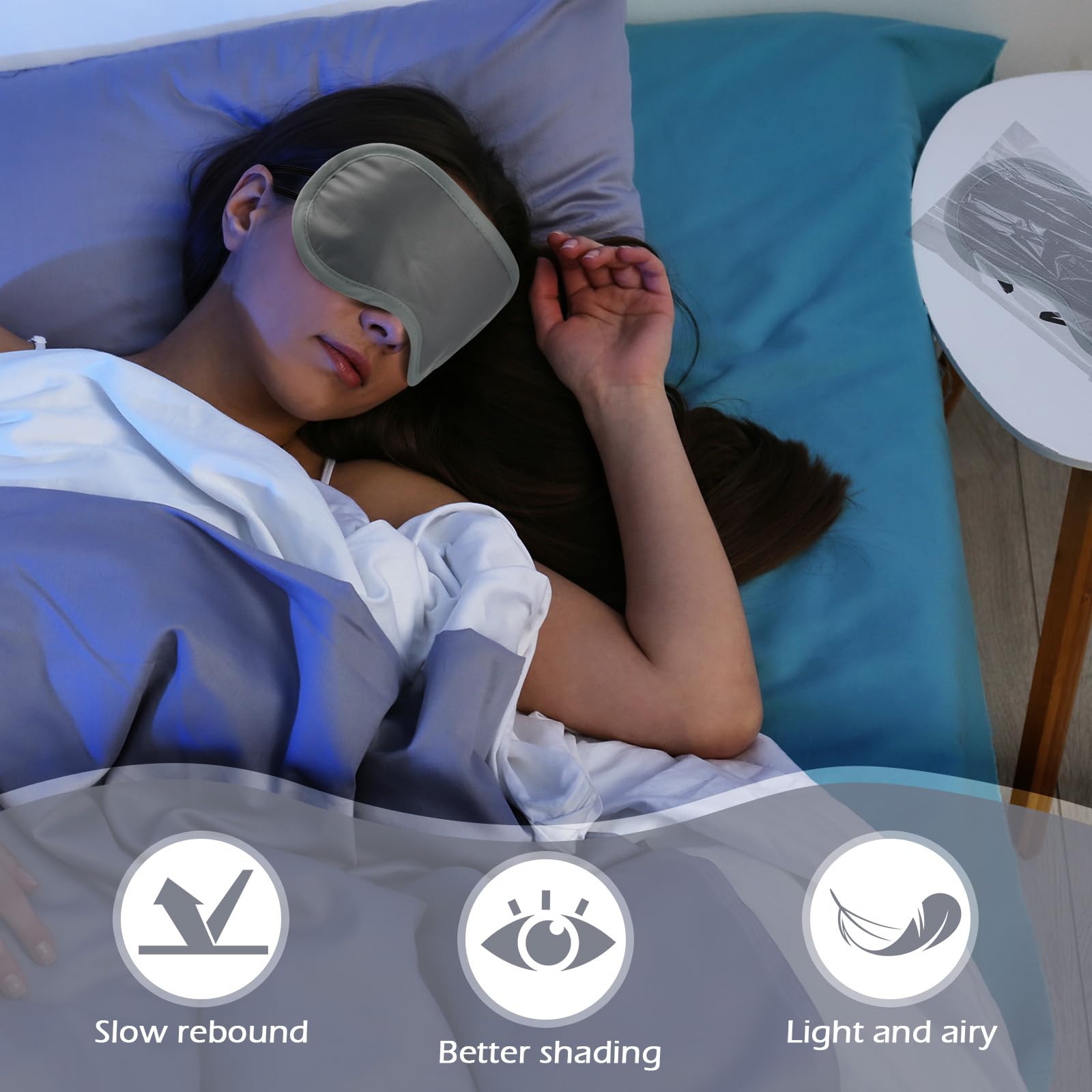 Matériaux polyester et éponge du masque Tarpop pour douceur et ombrage.