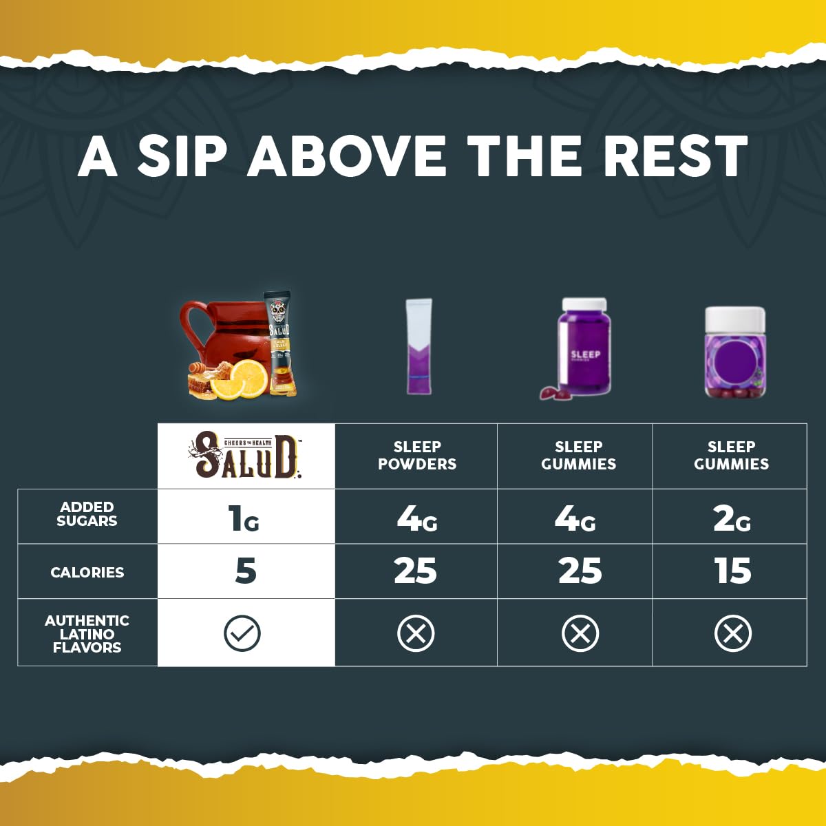 Taste Salud conditionnement sachets, facile à emporter partout.