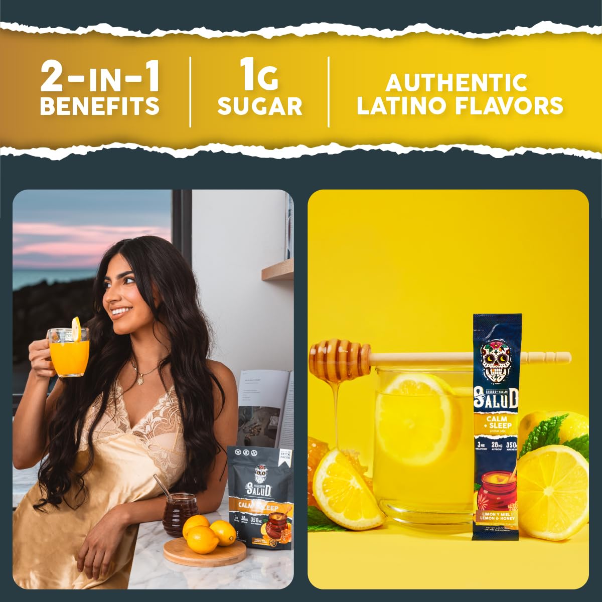 Taste Salud eau transformée en boisson citron miel rafraîchissante.