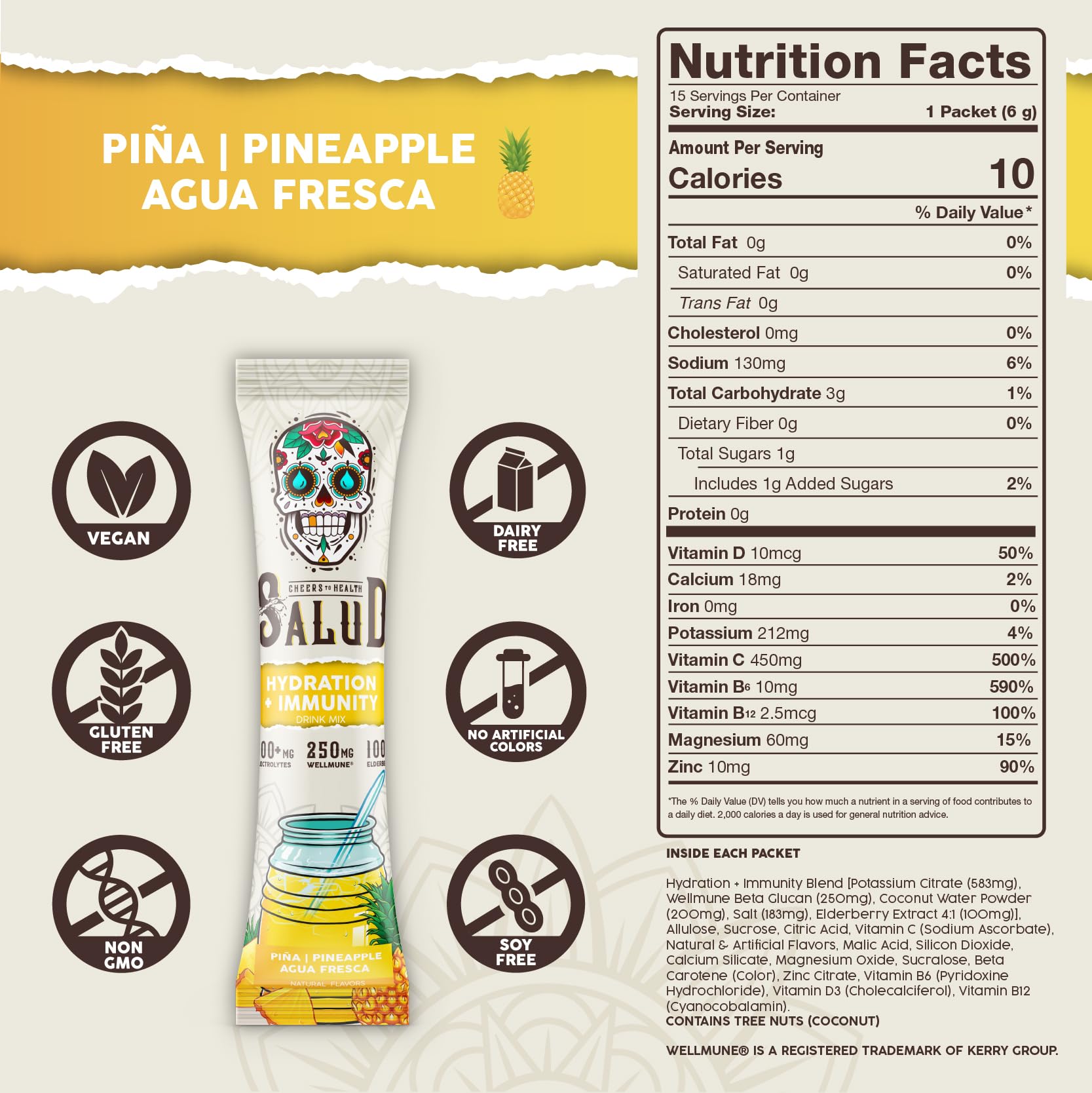 Taste Salud électrolytes avec magnésium et potassium pour l'hydratation quotidienne.