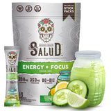 Taste Salud énergie et concentration avec poudre concombre-lime prête à dissoudre.