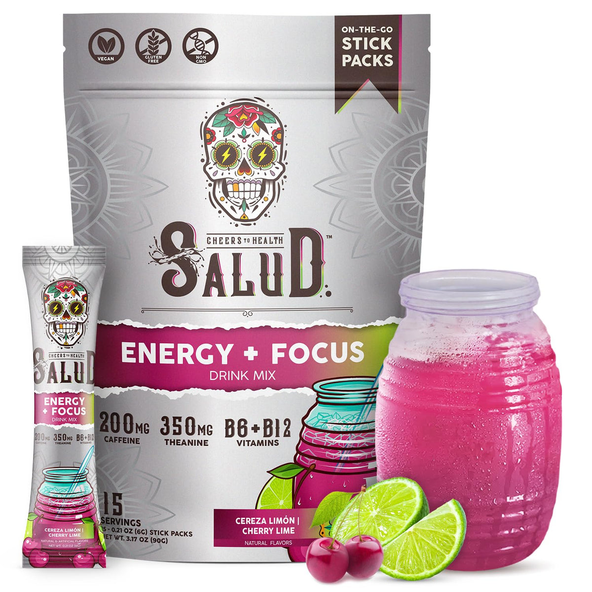 Taste Salud - poudre énergie et focus, sachet pratique pour démarrer la journée.