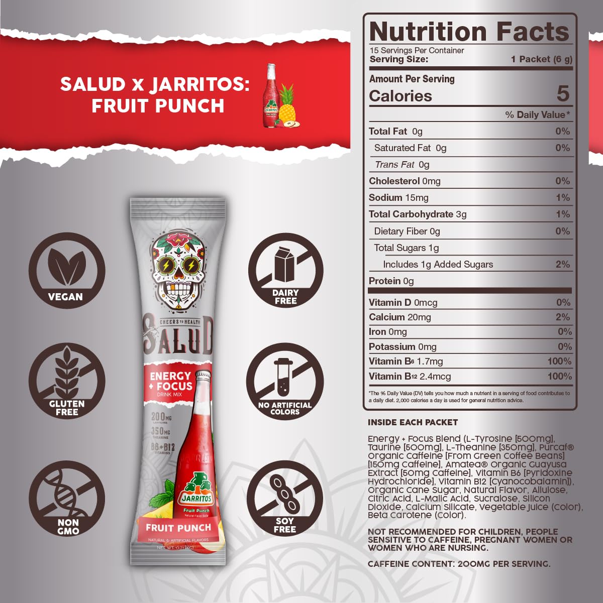 Taste Salud x Jarritos acides aminés L-Theanine et Tyrosine - concentration mentale