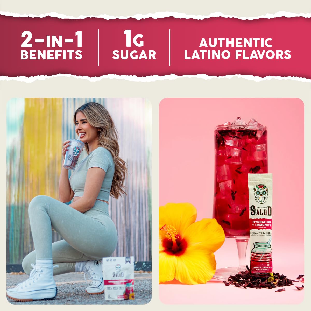 Taste Salud poudre d'électrolytes et immunité utile avant ou après l'effort.