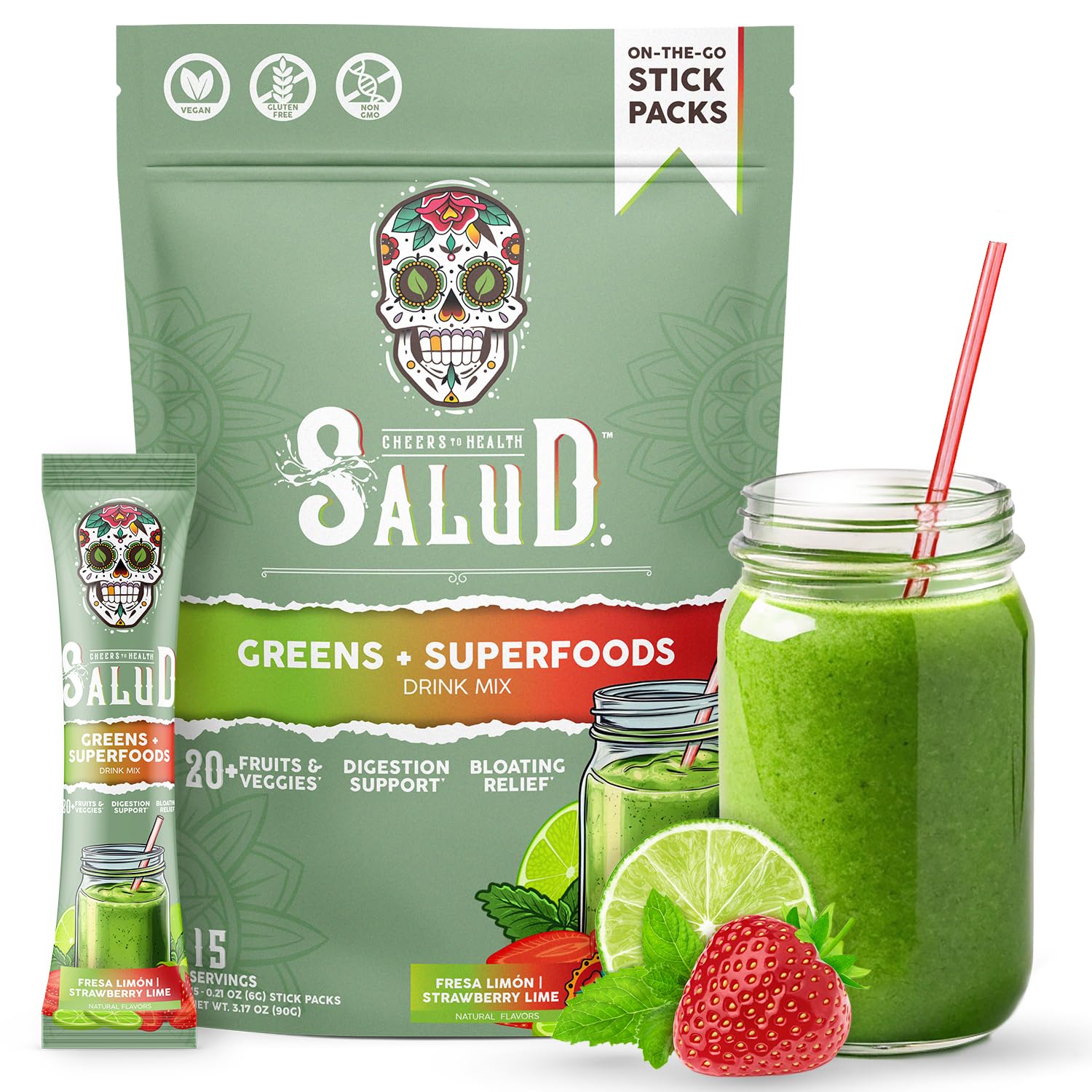 Taste Salud poudre vert bio et fruits, boost naturel d'énergie et nutrition quotidienne.