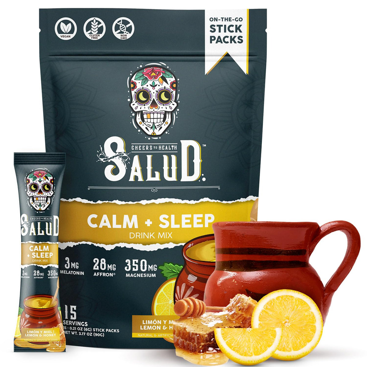 Taste Salud citron miel stick, boisson aromatisée prête à consommer avant le coucher.