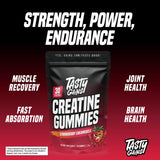 Gummies Creatine TASTY GAINS fabriquées aux États-Unis.