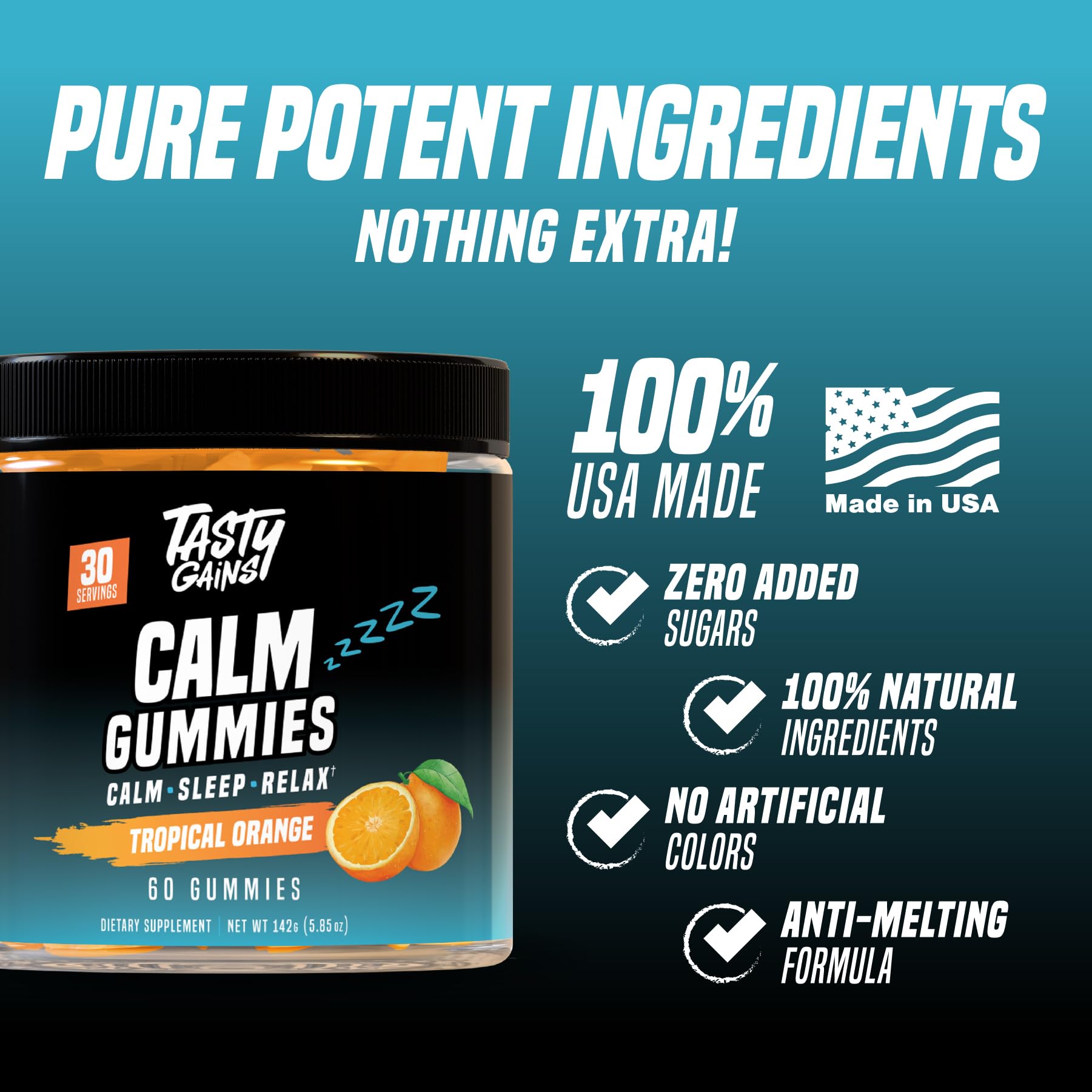 Gomme sans sucre TASTY GAINS, option végane et légère pour le quotidien.