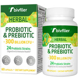 Tbivfller: bouteille de probiotiques 300 milliards CFU soutenant la digestion.
