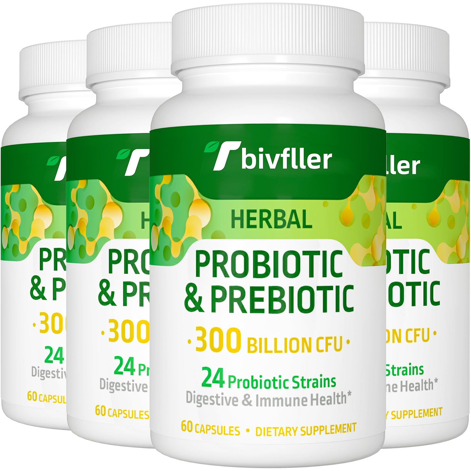 Tbivfller Probiotiques 300 milliards CFU soutient la digestion et l’immunité.